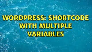 Wordpress: Shortcode with multiple variables