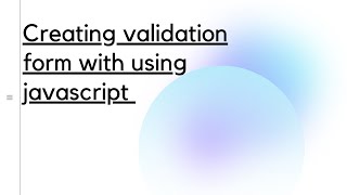 Form Validation in JavaScript || JavaScript Form Validation | learn JavaScript