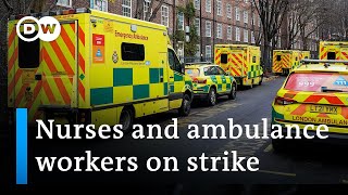 British ambulance workers join nurses in wage strike | DW News