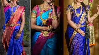 Elegant Beautiful Wedding Blue Saree Collection / Blue Bridal Silk Saree Ideas