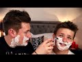 teaching my 14 year old brother how to shave