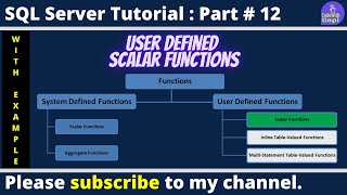 💡 SQL Server User Defined Scalar Functions | Learn How to Create UDFs in SQL Server
