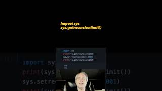Find and set Python recursion limit (BEWARE - advanced) 🐍 #python #shorts