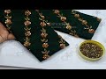 Very beautiful easy hand embroidery beadwork sleeves for kurti blouse salwar|embroidery sleeves