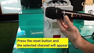 How to reset mic channel for DYNAMAX SR139H portable speaker?