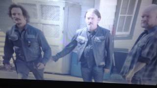 sons of anarchy- meaning on getting shot in the dick