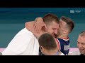 nikola jokic so happy after serbia beat germany to win bronze medal at olympics