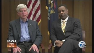 Governor Rick Snyder and Detroit EFM selection Kevyn Orr talk to 7 Action News