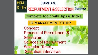 #Recruitment and Selection in hindi#,# HR MANAGEMENT STUDY##MUST WATCH SESSION#