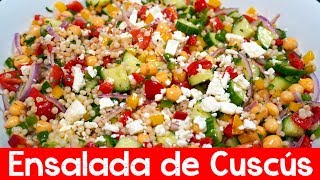 Ensalada de Cuscús, Garbanzo, Pepino y Pimientos - Mi Cocina Rápida