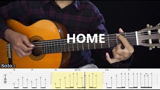 HOME - Michael Buble - Fingerstyle Guitar Tutorial TAB + Chords + Lyrics