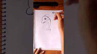 How to draw a  cartoon dolphin #shorts