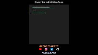 Display the multiplication Table in Python | Python Examples | Python Coding Tutorial | #Python
