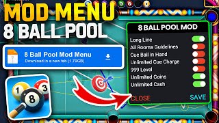 🔴 8 BALL POOL MOD Menu 😎 NUEVO HACK Líneas Largas, MegaPower \u0026 Dinero Infinito en 8 Ball Pool  ✅