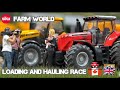 SIKU Farm World | Loading and Hauling | Tractors | Stop Motion Diorama | Massey Ferguson  JCB | 1/87