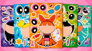 THE POWERPUFF GIRLS STICKER BOOK MAKEOVER | FUN STICKER ACTIVITY WITH BLOSSOM, BUBBLES & BUTTERCUP