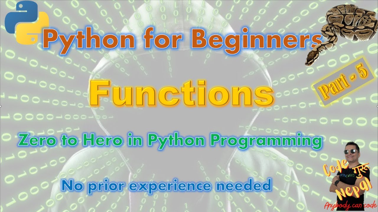 V08: [Part-5] Python For Absolute Beginners. Learn Functions In In 24 ...