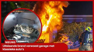 Uitslaande brand verwoest garage met klassieke auto’s in Oijen