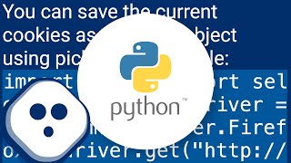 How to save and load cookies using Python + Selenium WebDriver