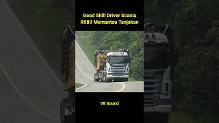 Truk Scania R580 Muatan 40 Ton Memantau Tanjakan Tinggi #shorts