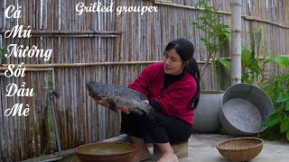 Grilled Grouper with Sesame Oil and Green Pepper Sauce, the biggest and most delicious fish