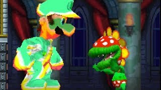 New Super Mario Bros DS All Castle Bosses with Giant Star Luigi
