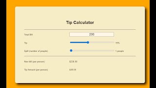 Simple Tip Calculator App in JavaScript