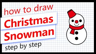 How to draw a Cute christmas snowman  easy for beginners  drawing Cute christmas snowman