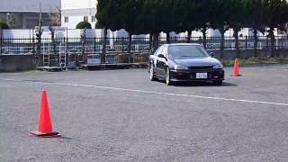 2017.4.16　レジスタンス　ジムカーナ練習会PM　ER34改スカイライン　NISSAN SKYLINE GYMKHANA IN HIRATSUKA VEGETABLE MARKET