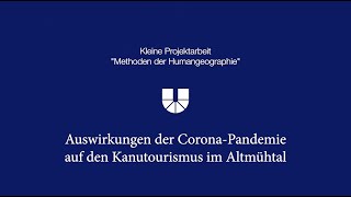 Auswirkungen der Corona-Pandemie auf den Kanutourismus im Altmühtal