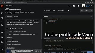 Learn Javascript | Codewars 7 kyu Season 2 - Alphabetically Ordered