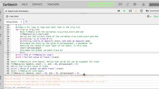 Breaking EarSketch - debug global variables - Python MC