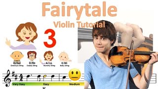 Fairytale by Alexander Rybak sheet music and easy violin tutorial