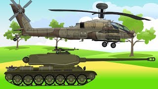 Vehicles \u0026 Military Machines, Helicopters, Cars, Tank | Colorful video for Kids | Maszyny Wojskowe #