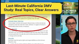 Last-Minute California DMV Study: Real Topics, Clear Answers