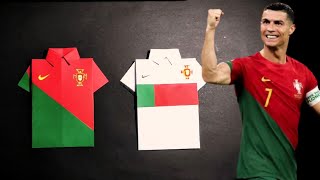 World🏆Cup 2022 Portugal 🇵🇹 T-shirt jersey | Origami | PaperCraft | paper jersey