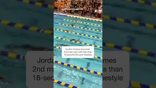 Jordan Crooks becomes second man ever to record sub-18 second time in the 50-yard freestyle #shorts