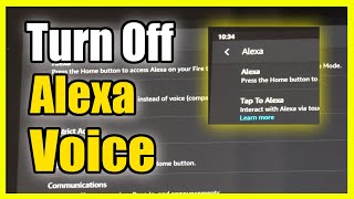 How to TURN OFF or ON Alexa Voice on Amazon Fire HD 10 Tablet (Fast Method)