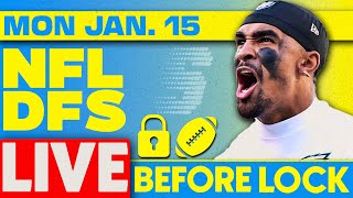 NFL DFS Picks (Monday Slate) Wild Card Round | NFL DFS Live Before Lock
