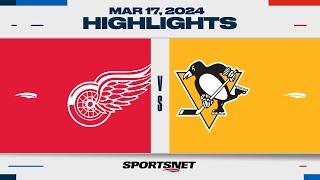 NHL Highlights | Red Wings vs. Penguins - March 17, 2024