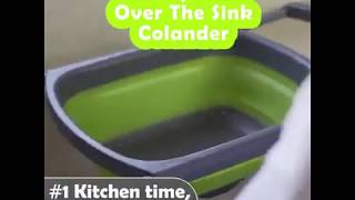 Kitchen Silicone Collapsible Retractable Colander