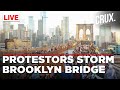 Protestors Climb Brooklyn Bridge In New York, Demanding Ceasefire In Gaza | Israel Hamas War