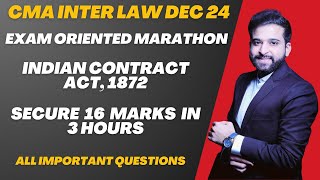 INDIAN CONTRACT ACT | CMA INTER LAW MARATHON BY ARJUN CHHABRA | FULL LECTURE