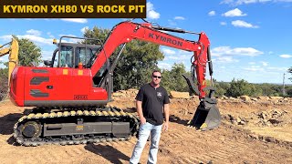 KYMRON XH80 Excavator digging at the rock quarry