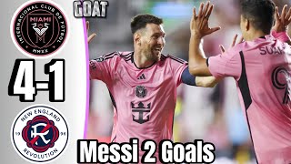 Lionel Messi Debut 2 Goals Inter Miami vs New England Highlights All Goals
