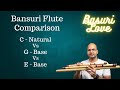 Bansuri Flute Comparison - C Natural Vs G Base Vs E Base