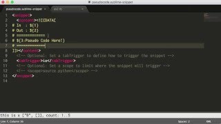Adding Pseudo Code snippet to sublime text