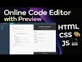 🛠️ Build Your Own Online Code Editor: Live HTML, CSS, & JS Preview! 🌐