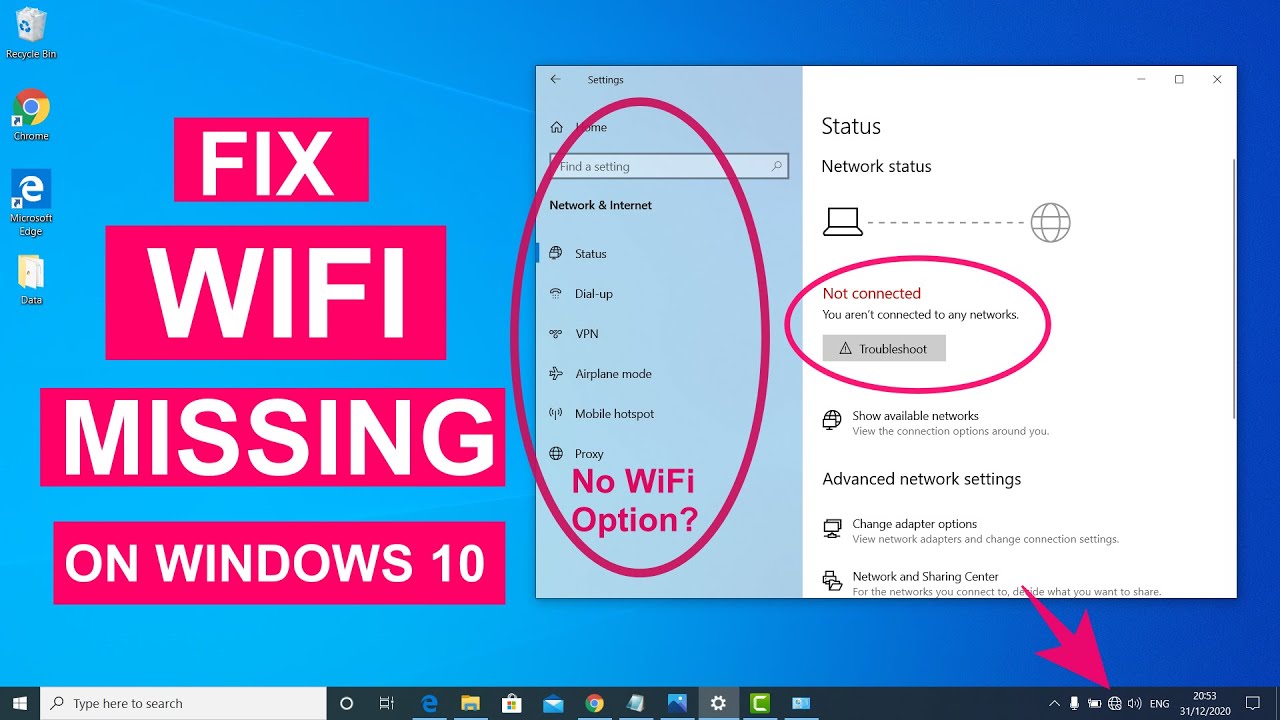 Fix WiFi Not Showing In Settings On Windows 10 | Fix Missing WiFi - YouTube