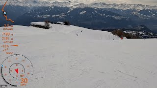 [4K] Skiing Crans-Montana, Bouby Rombaldi Black Full Top to Bottom, Valais Switzerland, GoPro HERO10